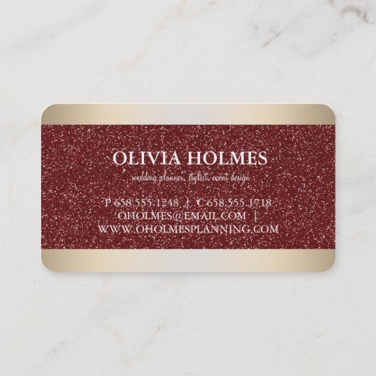 Moderne Elegante Gold Foil Metal Beruflich Visitenkarte (Rückseite)