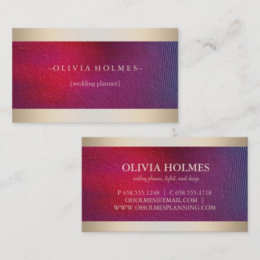 Moderne Elegante Gold Foil Metal Beruflich Visitenkarte (Vorne/Hinten)