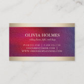 Moderne Elegante Gold Foil Metal Beruflich Visitenkarte (Rückseite)