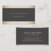 Moderne Elegante Gold Foil Metal Beruflich Visitenkarte (Vorne/Hinten)