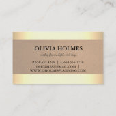 Moderne Elegante Gold Foil Metal Beruflich Visitenkarte (Rückseite)