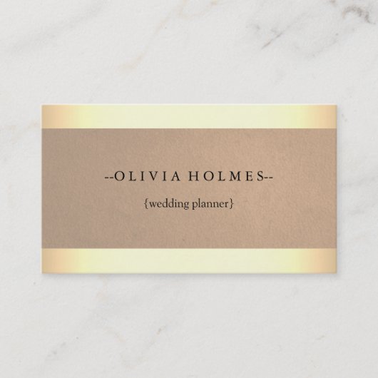 Moderne Elegante Gold Foil Metal Beruflich Visitenkarte (Vorderseite)
