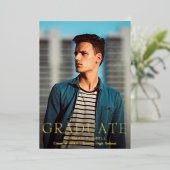 Moderne Elegante Gold Foto Abschluss Ankündigung (Stehend vorne)