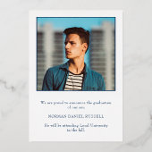 Moderne Elegante Gold Foto Abschluss Ankündigung (Rückseite)