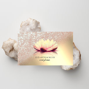 Moderne Elegante Gold Glitter Bokeh Ombre Lotus Visitenkarte