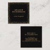 Moderne Elegante Gold Glitzer Black Quadratische Visitenkarte (Vorne/Hinten)