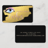 Moderne elegante Gold-, Lashes- und Schmuckstücke Visitenkarte (Vorne/Hinten)