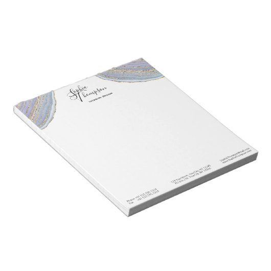 Moderne elegante Gold Lavendel Geode Agate - Notep Notizblock (angewinkelt)