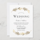 Moderne Elegante Gold Leaf Alle Jahreszeiten Hochz Einladung (Vorderseite)