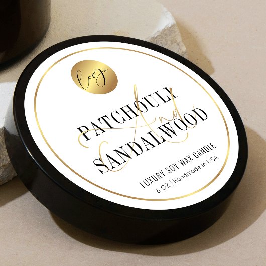 Moderne elegante Gold-Logo-Kerzen-Verpackung Runder Aufkleber