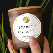 Moderne elegante Gold-Logo-Kerzen-Verpackung Runder Aufkleber