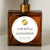 Moderne elegante Gold-Logo-Kerzen-Verpackung Runder Aufkleber