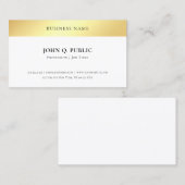 Moderne elegante Gold-Look einfache Vorlage populä Visitenkarte (Vorne/Hinten)