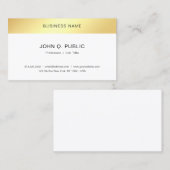 Moderne, elegante Gold-Look Einfache Vorlage Visitenkarte (Vorne/Hinten)