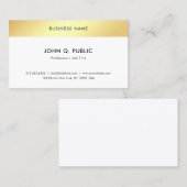 Moderne elegante Gold-Look trendy einfache Vorlage Visitenkarte (Vorne/Hinten)