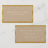 Moderne elegante Gold Minimalistisch Kraft Busines Visitenkarte (Vorne/Hinten)