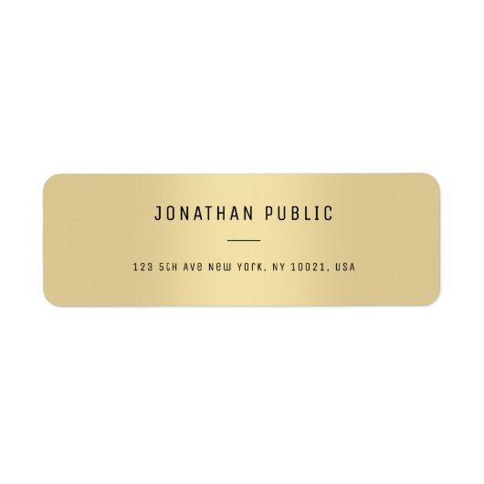 Moderne Elegante Gold Minimalistische Rückkehr (Vorne)