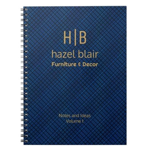 Moderne, elegante Gold Monogram Navy Blue Squares Notizblock (Vorderseite)