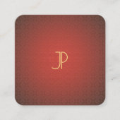 Moderne elegante Gold Monogram Red Template Luxus Quadratische Visitenkarte (Vorderseite)