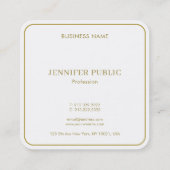 Moderne, elegante Gold Monogram Vorlage Luxus Quadratische Visitenkarte (Rückseite)