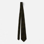 Moderne elegante Gold Polka Punkte auf schwarz Krawatte (Rückseite)