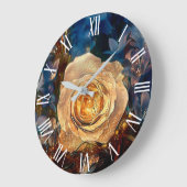 Moderne elegante Gold-Rose Große Wanduhr (Winkel)