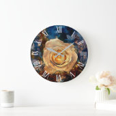 Moderne elegante Gold-Rose Große Wanduhr (Zuhause)