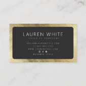 Moderne elegante Gold schwarz gerundet minimalisti Visitenkarte (Rückseite)