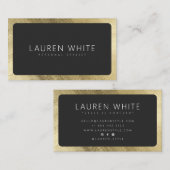 Moderne elegante Gold schwarz gerundet minimalisti Visitenkarte (Vorne/Hinten)