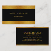 Moderne Elegante Gold Schwarze Foil Metal Beruflic Visitenkarte (Vorne/Hinten)