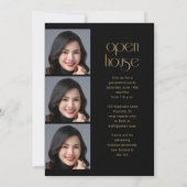 Moderne elegante Gold Script 4Foto Graduation Part Einladung (Rückseite)