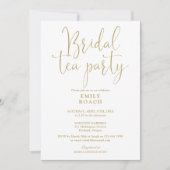 Moderne Elegante Gold Script Bridal Tea Party Dusc Einladung (Vorderseite)