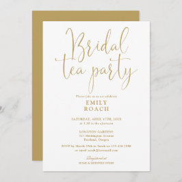 Moderne Elegante Gold Script Bridal Tea Party Dusc Einladung