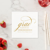 Moderne elegante Gold Script Graduation Party Serviette (Beispiel)