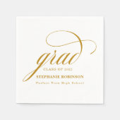 Moderne elegante Gold Script Graduation Party Serviette (Vorderseite)