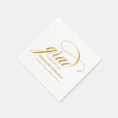 Moderne elegante Gold Script Graduation Party Serviette (Ecke)