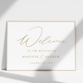 Moderne, elegante Gold Script-Hochzeit Willkommen Poster