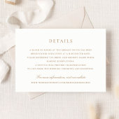 Moderne elegante Gold Script-Hochzeitsdetails einf Einladung