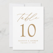 Moderne elegante Gold Script-Hochzeitsskripte-Tisc (Vorderseite)