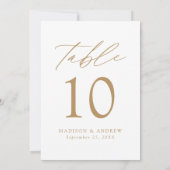 Moderne elegante Gold Script-Hochzeitsskripte-Tisc (Rückseite)