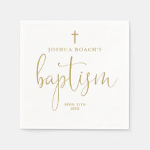 Moderne elegante Gold Script-Taufe