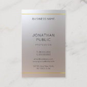 Moderne elegante Gold Silver Look Monogram Vorlage Visitenkarte (Rückseite)