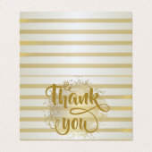 Moderne, elegante Gold-Streifen Dankeschön-Karte Visitenkarten (Außenseite Aufgefaltet)