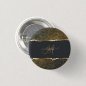 Moderne elegante Gold-Touch-Monogramm Button (Vorne & Hinten)