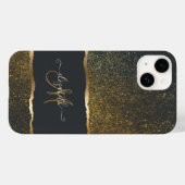 Moderne elegante Gold-Touch-Monogramm Case-Mate iPhone Hülle (Rückseite (Horizontal))