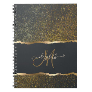 Moderne elegante Gold-Touch-Monogramm Notizblock
