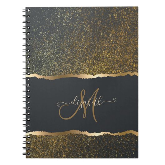 Moderne elegante Gold-Touch-Monogramm Notizblock (Vorderseite)