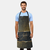Moderne elegante Gold-Touch-Monogramm Schürze (Getragen)