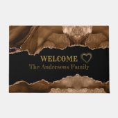 Moderne Elegante Gold und Brawn Agate Willkommen Fußmatte (Vorderseite)