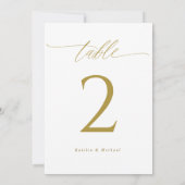 Moderne, elegante Gold Wedding Doppel Tischnummern (Rückseite)